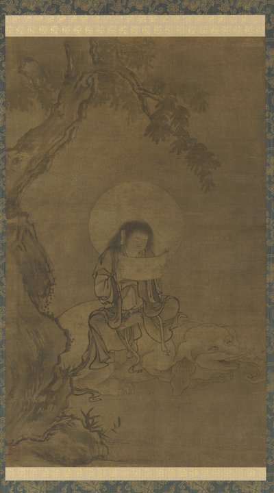 Fugen, okres Muromachi (atrament i kolor na jedwabiu) autorstwa Takuma Eiga