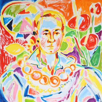 Żywy, abstrakcyjny portret autorstwa Tamara Jare