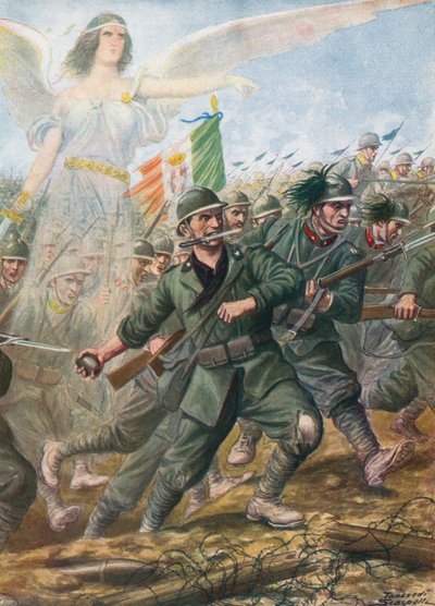 Bitwa nad rzeką Piave, 1918 autorstwa Tancredi Scarpelli