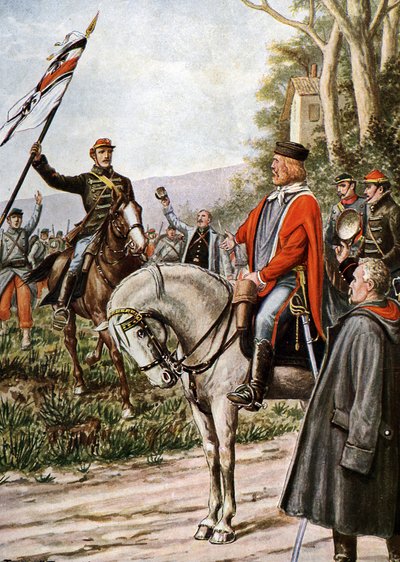 Wojna francusko-pruska 1870: włoski patriota Giuseppe Garibaldi podczas bitew pod Dijon autorstwa Tancredi Scarpelli