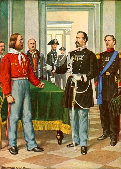 Garibaldi i generał La Marmora autorstwa Tancredi Scarpelli