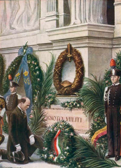 Hołd złożony przez il Duce przy grobie nieznanego żołnierza autorstwa Tancredi Scarpelli