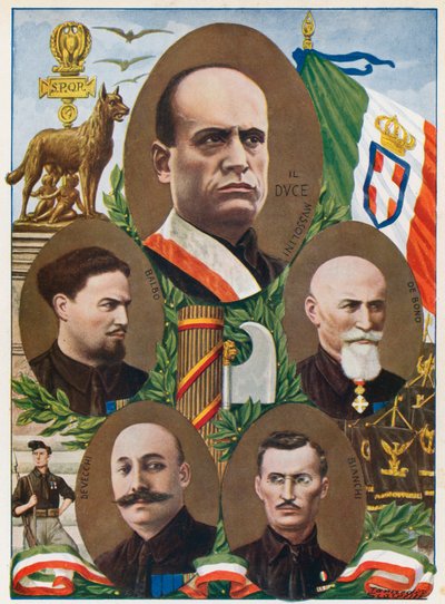 Il Duce i Quadrumvirate autorstwa Tancredi Scarpelli