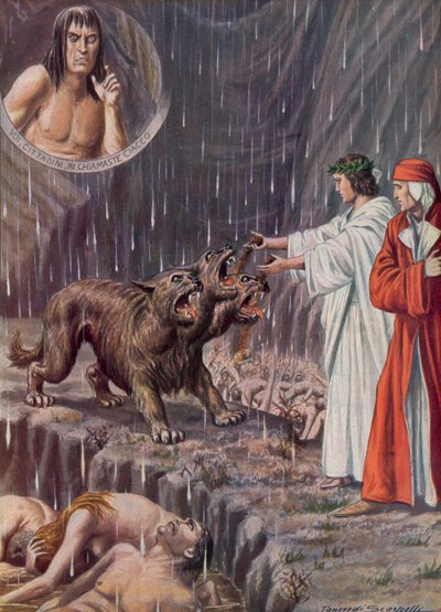 Ilustracja do Boskiej Komedii Dantego autorstwa Tancredi Scarpelli