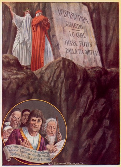 Ilustracja do Boskiej Komedii Dantego autorstwa Tancredi Scarpelli