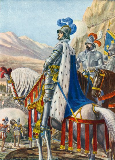 Król Francji Franciszek I dokonujący pomiaru Alp 15 sierpnia 1515 r autorstwa Tancredi Scarpelli