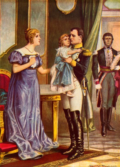 Napoleon żegna się z rodziną, gdy wyjeżdża na Elbę autorstwa Tancredi Scarpelli
