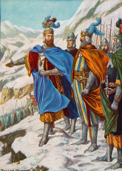 Otto I, cesarz rzymski najeżdżający Włochy w 951 autorstwa Tancredi Scarpelli