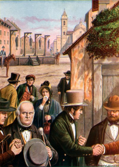Patrioci Ortolani, Zanoli, Montanari i Rambelli straceni w Rawennie autorstwa Tancredi Scarpelli