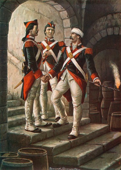 Pietro Micca Turino apgultyje, 1706 m autorstwa Tancredi Scarpelli