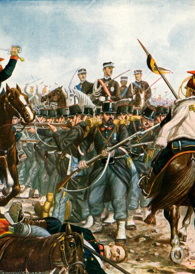 Książę Umberto w bitwie pod Villafranca, 1866 autorstwa Tancredi Scarpelli