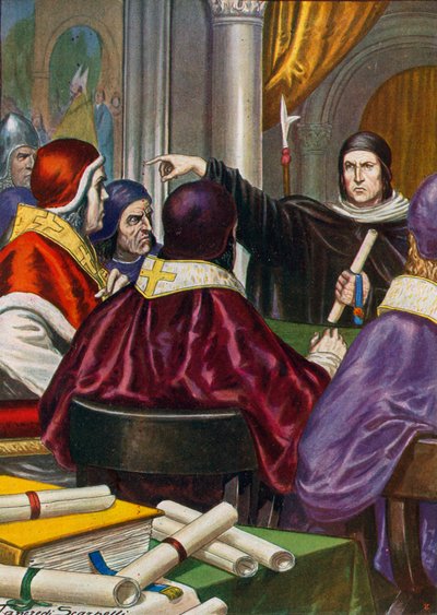 Roland z Parmy przynoszący list do papieża Grzegorza VII od Henryka IV, cesarza rzymskiego autorstwa Tancredi Scarpelli