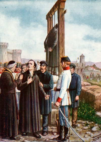 Męczennicy z Belfiore: Ostatnie chwile Don Enrico Tazzoli, 1853 autorstwa Tancredi Scarpelli