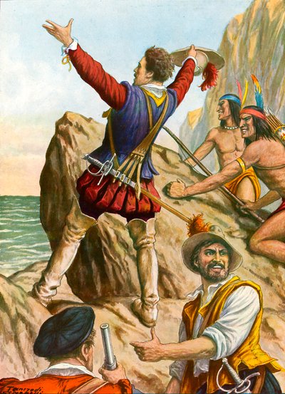 Vasco Nunez z Balboa widzi Ocean Spokojny autorstwa Tancredi Scarpelli