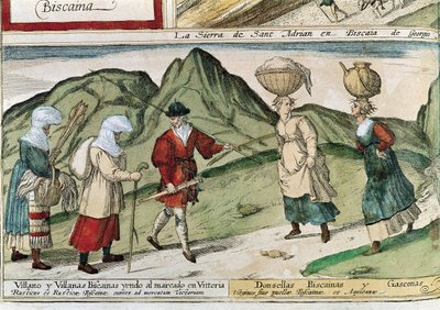 Chłopi baskijscy. Grawerowanie autorstwa Franza HOGENBERGA autorstwa T.and R. Annan and Sons