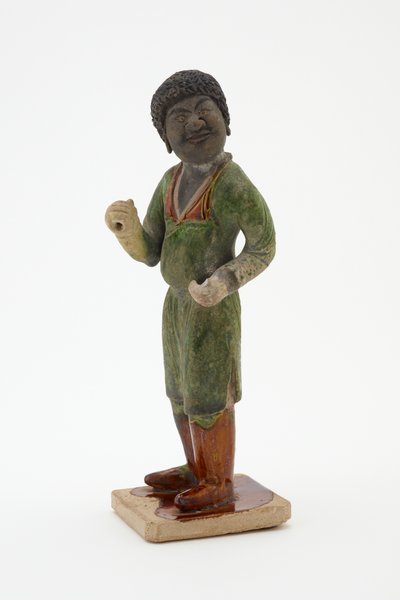 Pan młody, ok. 700-750 (ceramiczne z glazurą krzemianowo-ołowiową i malowanymi detalami) autorstwa Tang Dynasty Chinese School