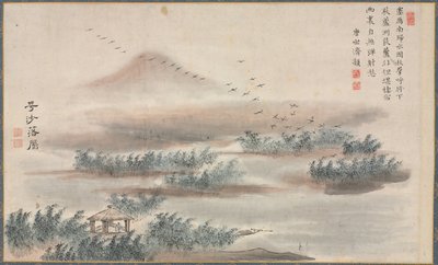 Jeden z ośmiu widoków rzek Xiao i Xiang, 1788. autorstwa Tani Bunch