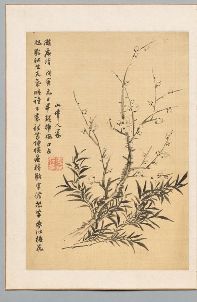 Kwiaty śliwki i bambus, 1818. autorstwa Tanomura Chikuden