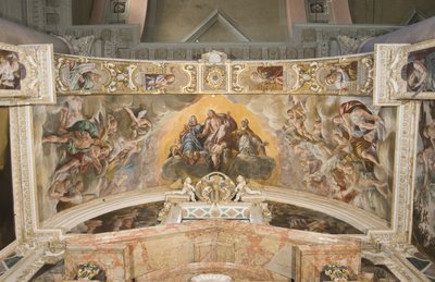 Chrystus w chwale ze św. Gaudentiusem oraz w łuku Zachariasza, Mojżesza i króla Dawida autorstwa Tanzio da Varallo