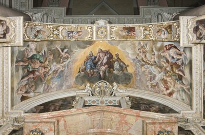 Chrystus w chwale ze św. Gaudentiusem oraz w łuku Zachariasza, Mojżesza i króla Dawida autorstwa Tanzio da Varallo