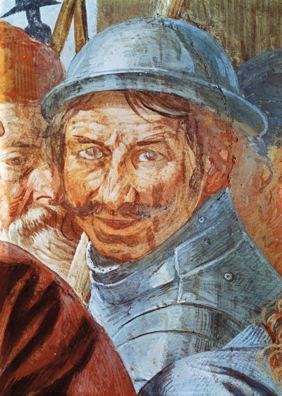 Głowa wojownika, fragment fresku autorstwa Antonio d