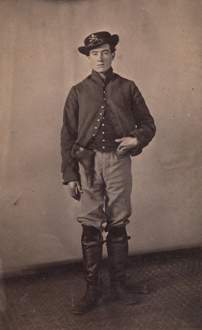 Żołnierz kawalerii Unii z pistoletem w kaburze, 1861-65. autorstwa Tappin