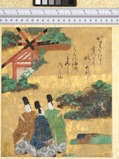 Plaża w Sumiyoshi, ilustracja z „Opowieści Ise”, 1600-40 autorstwa Tawaraya Sotatsu