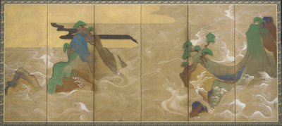 Fale w Matsushima autorstwa Tawaraya Sotatsu