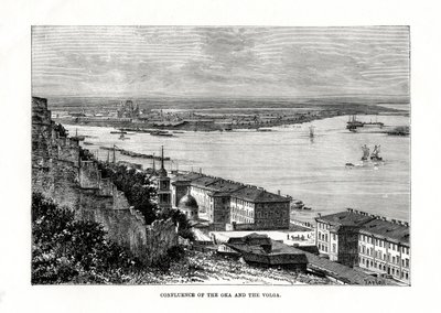 Zbieg rzeki Oka i Wołgi, Rosja, 1879 autorstwa Taylor