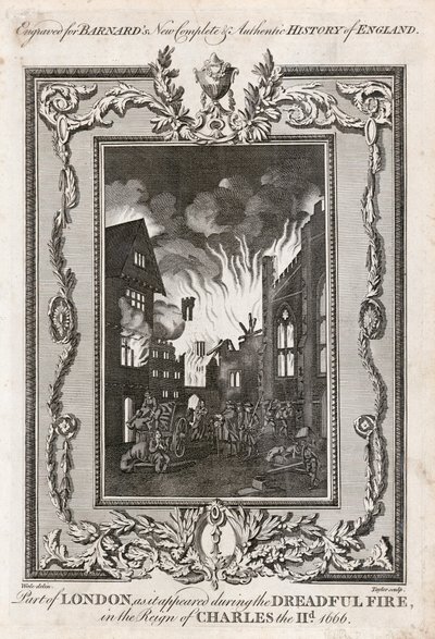 Wielki pożar Londynu, 1666 c1783 autorstwa Taylor