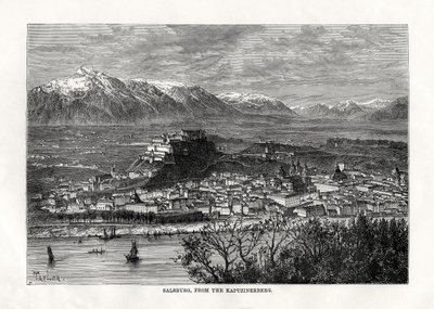 Salsburg, z Kapuzinerberg, Austria, XIX w. autorstwa Taylor