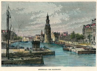 Kalkmarkt, Amsterdam, Holandia, ok. 1880. autorstwa Taylor