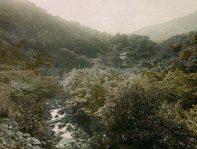 Widok na wioskę Miyanoshita w górach Hakone, około 1900-1915 (zdjęcie) autorstwa Teijiro Takagi