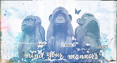 Uważaj na maniery, 2017 (kolaż na płótnie) autorstwa Teis Albers