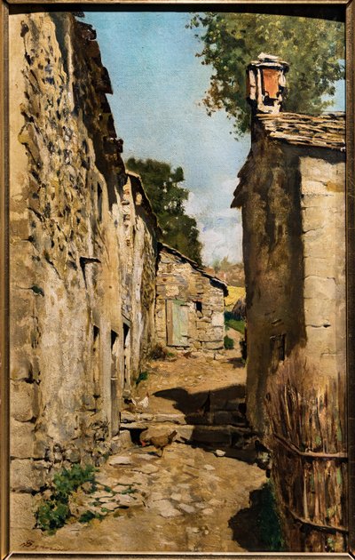 Budynek gospodarczy w Settignano, ok. 1862 (olej na płótnie nałożony na panel) autorstwa Telemaco Signorini