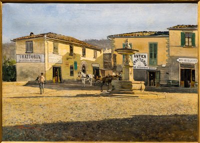 Plac w Settignano, ok. 1861 (olej na płótnie) autorstwa Telemaco Signorini