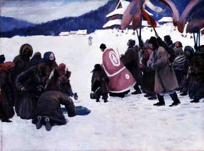 Błogosławieństwo Wody (akwarela i gwasz na pokładzie) autorstwa Teodor Axentowicz