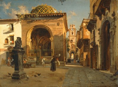 Loggia Sedila Dominova w Sorrento, Teodoro Duclere, olej na płótnie autorstwa Teodoro Duclere
