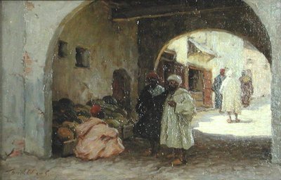 Sprzedawca arbuzów, Afryka Północna (olej na płótnie) autorstwa Terrick Williams