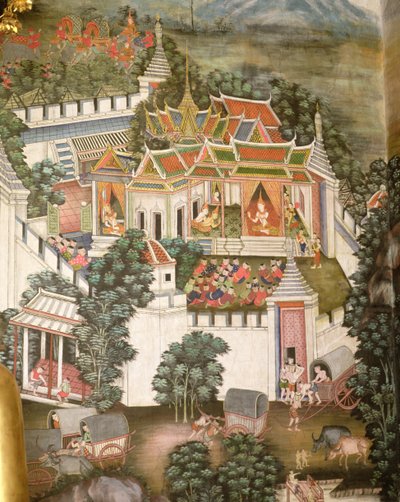 Pałac obronny (malarstwo ścienne) autorstwa Thai School