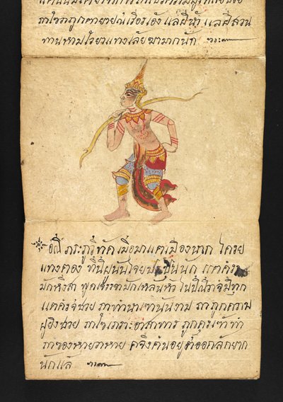 Lub. 16482, f.44 „Satra”  O wróżbiarstwie i poradach dotyczących szczęśliwego i zdrowego życia (książka składana papierowa) autorstwa Thai School