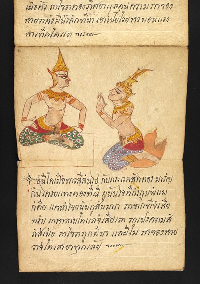 Lub. 16482, f.46 „Satra”  O wróżbiarstwie i poradach dotyczących szczęśliwego i zdrowego życia (książka składana papierowa) autorstwa Thai School