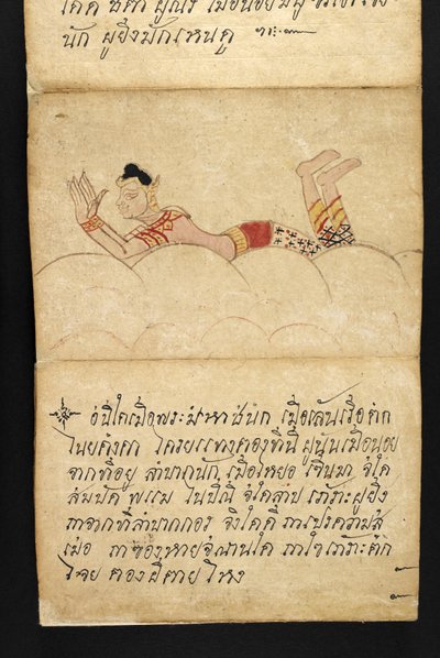 Lub. 16482, f.4 „Satra”  O wróżbiarstwie i poradach dotyczących szczęśliwego i zdrowego życia (książka składana papierowa) autorstwa Thai School