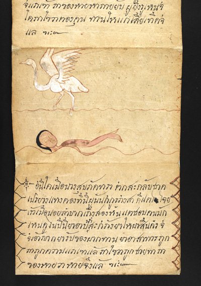 Lub. 16482, f.53 „Satra”  O wróżbiarstwie i poradach dotyczących szczęśliwego i zdrowego życia (książka składana papierowa) autorstwa Thai School