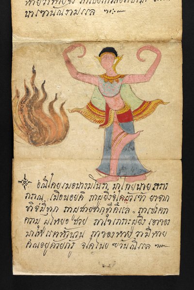 Lub. 16482, f.7 „Satra”  O wróżbiarstwie i poradach dotyczących szczęśliwego i zdrowego życia (książka składana papierowa) autorstwa Thai School