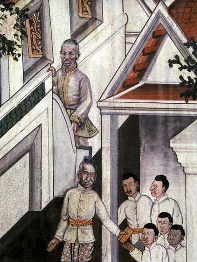 Portret króla Mongkuta po fotografiach (malarstwo ścienne) autorstwa Thai School