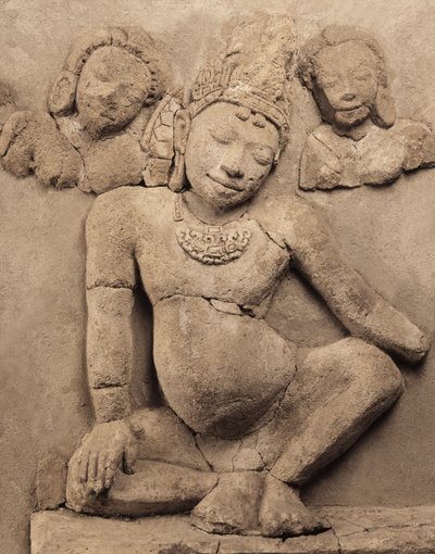 Relief, z Chedi Chula Pathom, Szkoła Dwaravati (stiuk) autorstwa Thai School