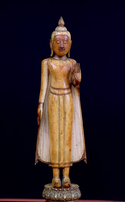 Stojący Budda w stylu Rattanakosin autorstwa Thai School