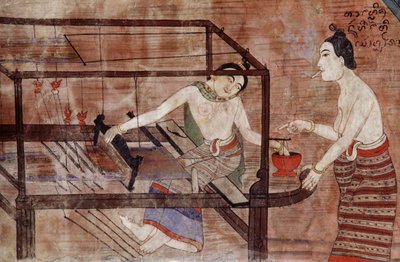 Kobiety tkające (mural) autorstwa Thai School