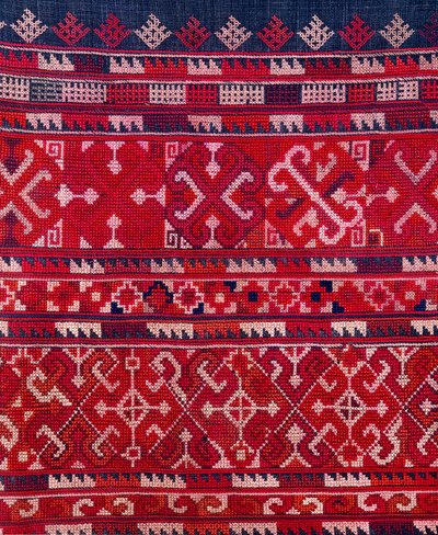 Tkanina z plemienia Yao, północna Tajlandia (tekstylia) autorstwa Thai School